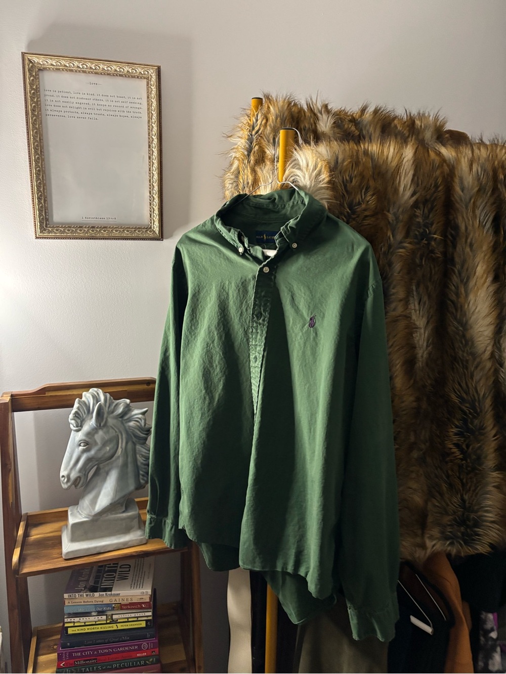 Polo by Ralph Lauren Dark Green Button-Down Shirt Jacket